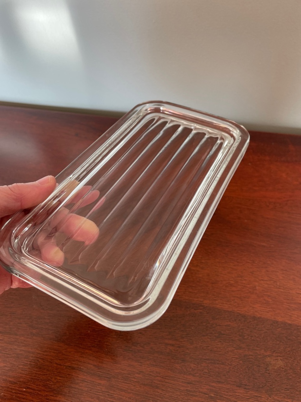Pyrex Clear Ribbed Glass Refrigerator Dish Lid